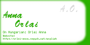 anna orlai business card